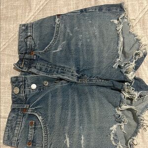Distressed Denim Shorts